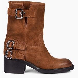 Chloé Dakota boot is crafted of soft suede and feature a biker boot silhouette